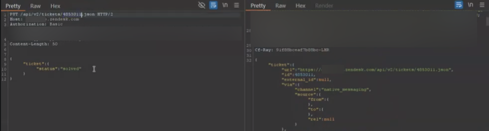 Zendesk admin panel showing ability to solve tickets and communicate via WhatsApp, email, and X